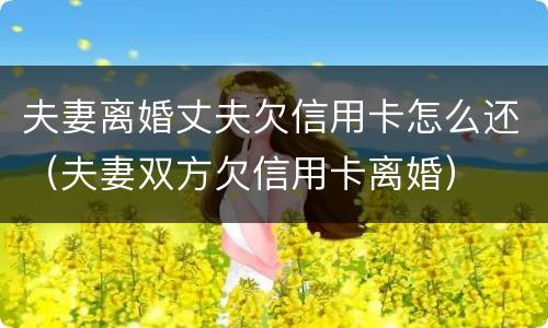 夫妻离婚丈夫欠信用卡怎么还（夫妻双方欠信用卡离婚）