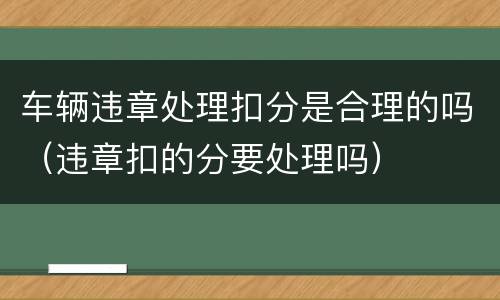 车辆违章处理扣分是合理的吗（违章扣的分要处理吗）