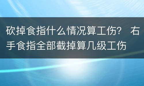 砍掉食指什么情况算工伤？ 右手食指全部截掉算几级工伤