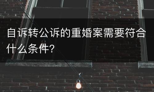 自诉转公诉的重婚案需要符合什么条件？