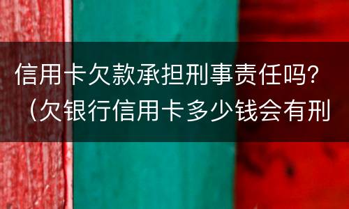 信用卡欠款承担刑事责任吗？（欠银行信用卡多少钱会有刑事责任）