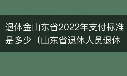 退休金山东省2022年支付标准是多少（山东省退休人员退休费）