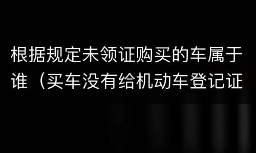 根据规定未领证购买的车属于谁（买车没有给机动车登记证）