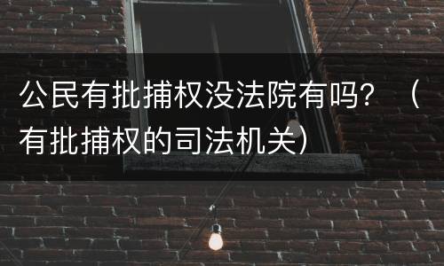 公民有批捕权没法院有吗？（有批捕权的司法机关）