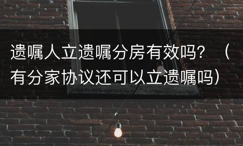 遗嘱人立遗嘱分房有效吗？（有分家协议还可以立遗嘱吗）