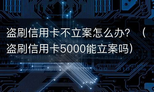 盗刷信用卡不立案怎么办？（盗刷信用卡5000能立案吗）