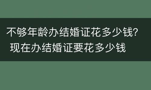 不够年龄办结婚证花多少钱？ 现在办结婚证要花多少钱