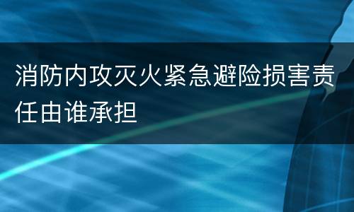 消防内攻灭火紧急避险损害责任由谁承担