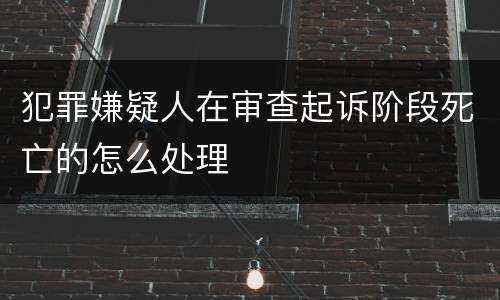 犯罪嫌疑人在审查起诉阶段死亡的怎么处理