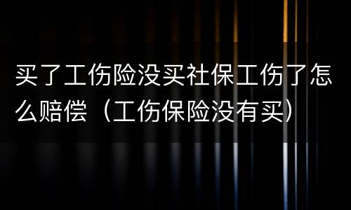 买了工伤险没买社保工伤了怎么赔偿（工伤保险没有买）