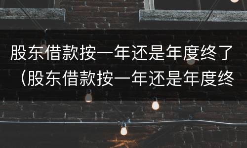 股东借款按一年还是年度终了（股东借款按一年还是年度终了还款）