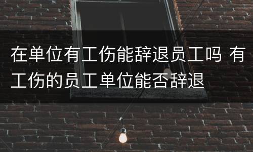 在单位有工伤能辞退员工吗 有工伤的员工单位能否辞退