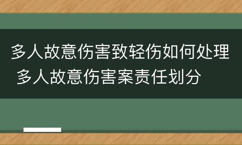 多人故意伤害致轻伤如何处理 多人故意伤害案责任划分