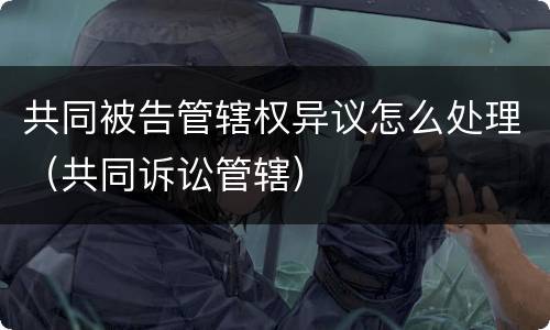 共同被告管辖权异议怎么处理（共同诉讼管辖）