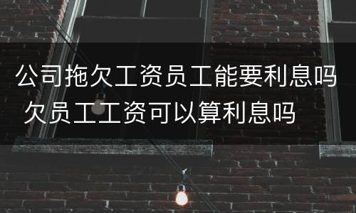 公司拖欠工资员工能要利息吗 欠员工工资可以算利息吗