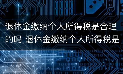 退休金缴纳个人所得税是合理的吗 退休金缴纳个人所得税是合理的吗为什么