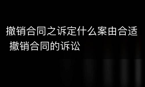 撤销合同之诉定什么案由合适 撤销合同的诉讼