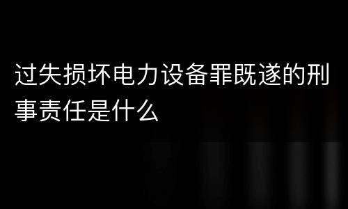 过失损坏电力设备罪既遂的刑事责任是什么