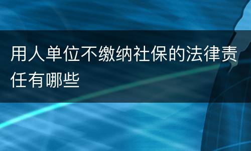 用人单位不缴纳社保的法律责任有哪些