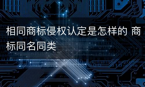 相同商标侵权认定是怎样的 商标同名同类