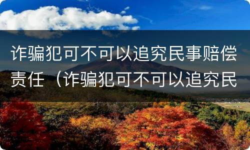 诈骗犯可不可以追究民事赔偿责任（诈骗犯可不可以追究民事赔偿责任和义务）