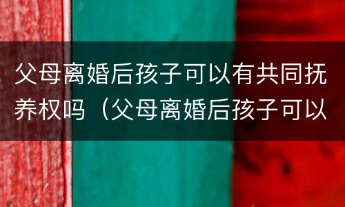 父母离婚后孩子可以有共同抚养权吗（父母离婚后孩子可以有共同抚养权吗男方）