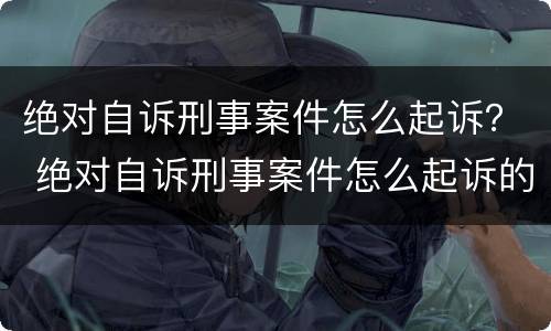 绝对自诉刑事案件怎么起诉？ 绝对自诉刑事案件怎么起诉的