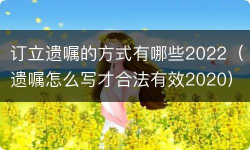 订立遗嘱的方式有哪些2022（遗嘱怎么写才合法有效2020）