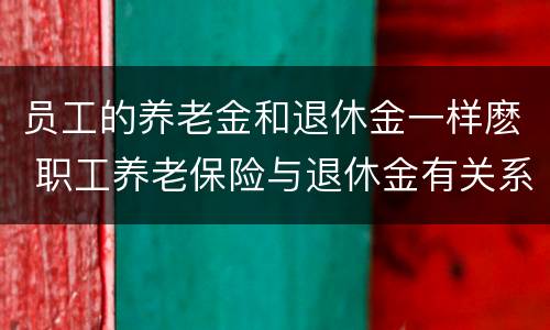 员工的养老金和退休金一样麽 职工养老保险与退休金有关系吗