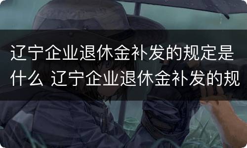 辽宁企业退休金补发的规定是什么 辽宁企业退休金补发的规定是什么呢