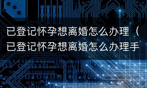 已登记怀孕想离婚怎么办理（已登记怀孕想离婚怎么办理手续）