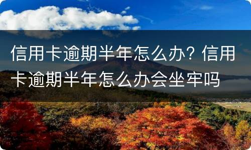 信用卡逾期半年怎么办? 信用卡逾期半年怎么办会坐牢吗