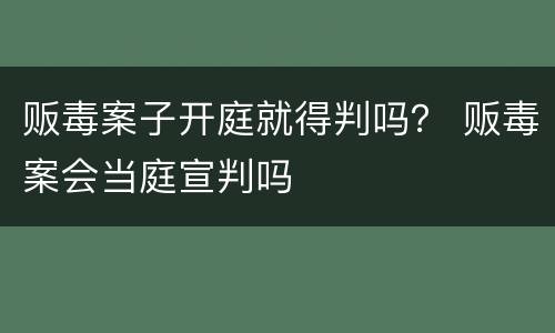 贩毒案子开庭就得判吗？ 贩毒案会当庭宣判吗