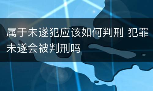 属于未遂犯应该如何判刑 犯罪未遂会被判刑吗