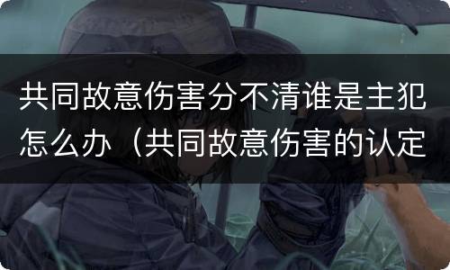 共同故意伤害分不清谁是主犯怎么办（共同故意伤害的认定）