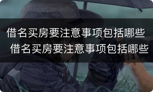 借名买房要注意事项包括哪些 借名买房要注意事项包括哪些方面