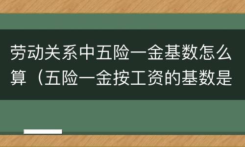 劳动关系中五险一金基数怎么算（五险一金按工资的基数是怎么计算）