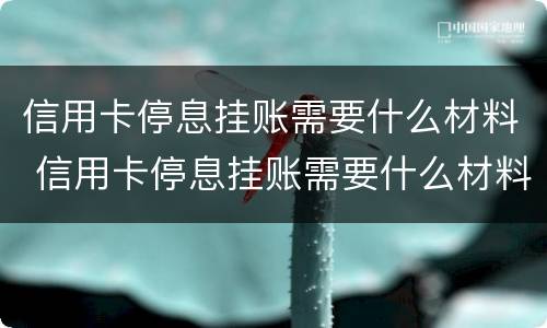 信用卡停息挂账需要什么材料 信用卡停息挂账需要什么材料和手续