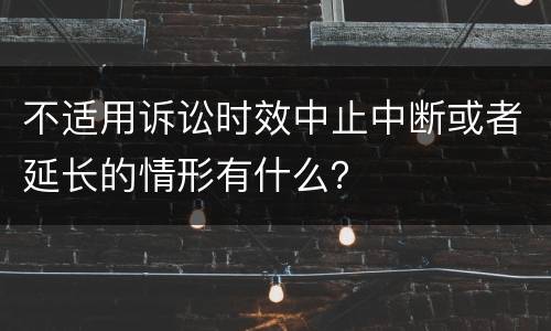 不适用诉讼时效中止中断或者延长的情形有什么？