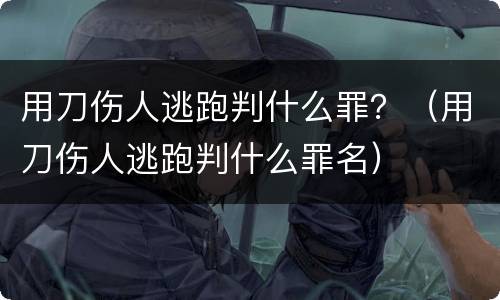 用刀伤人逃跑判什么罪？（用刀伤人逃跑判什么罪名）