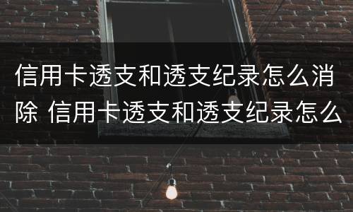 信用卡透支和透支纪录怎么消除 信用卡透支和透支纪录怎么消除掉