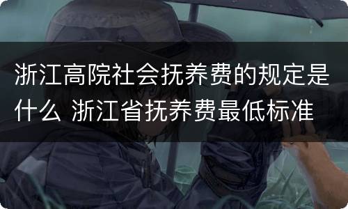 浙江高院社会抚养费的规定是什么 浙江省抚养费最低标准