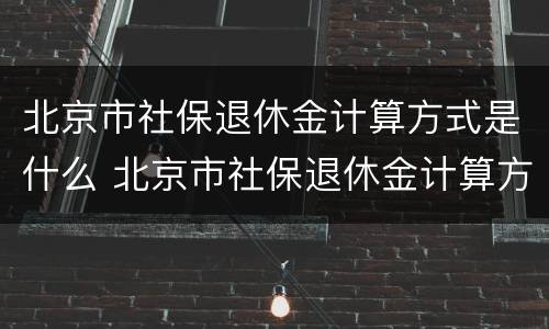 北京市社保退休金计算方式是什么 北京市社保退休金计算方式是什么呢