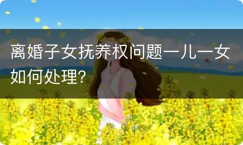 离婚子女抚养权问题一儿一女如何处理？