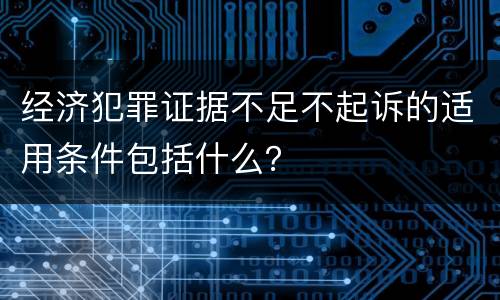 经济犯罪证据不足不起诉的适用条件包括什么？