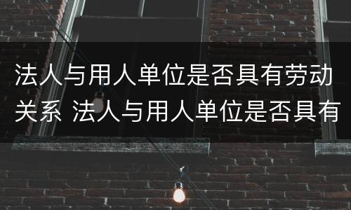 法人与用人单位是否具有劳动关系 法人与用人单位是否具有劳动关系权利